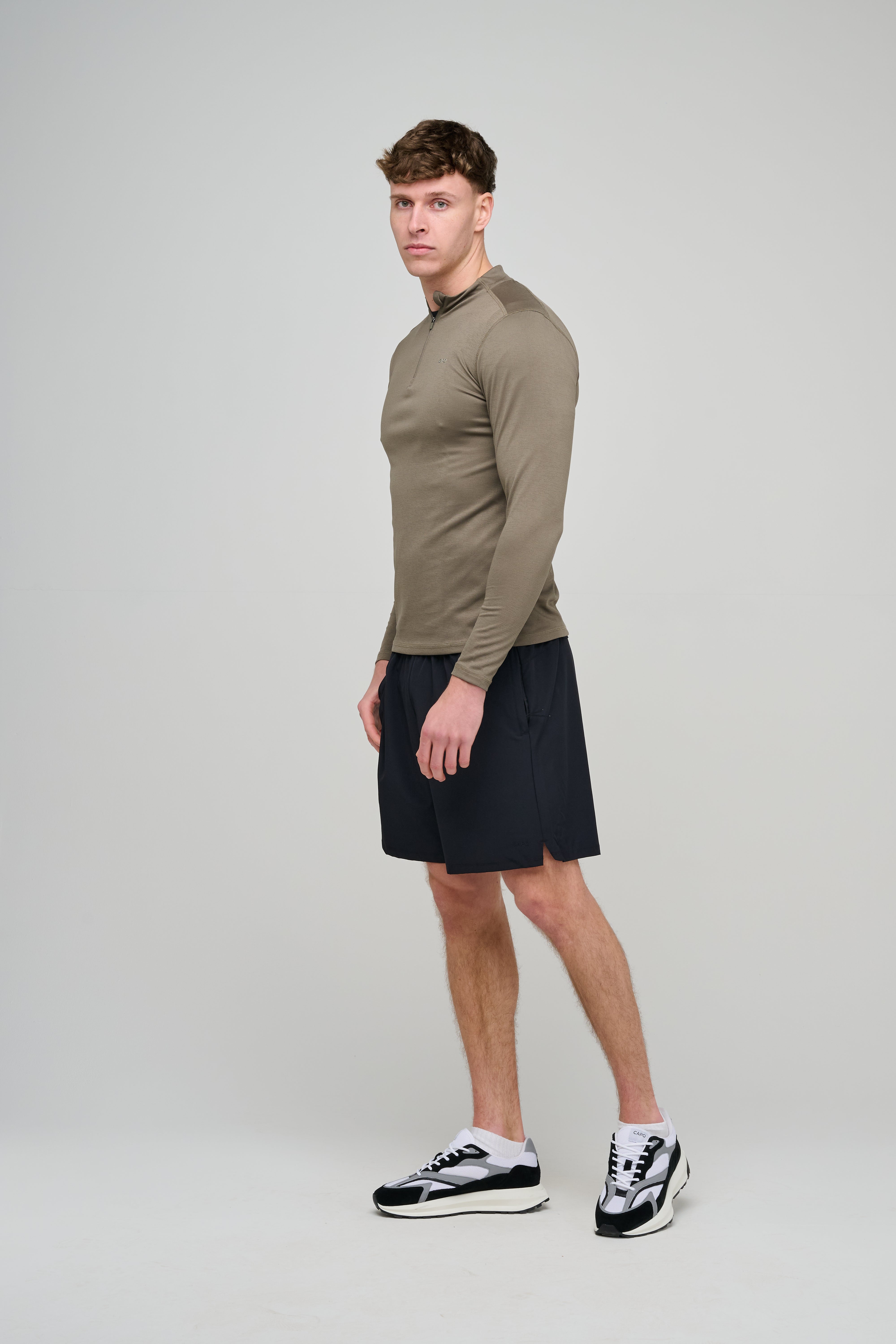 Model view of CAPO Active Core Black Shorts